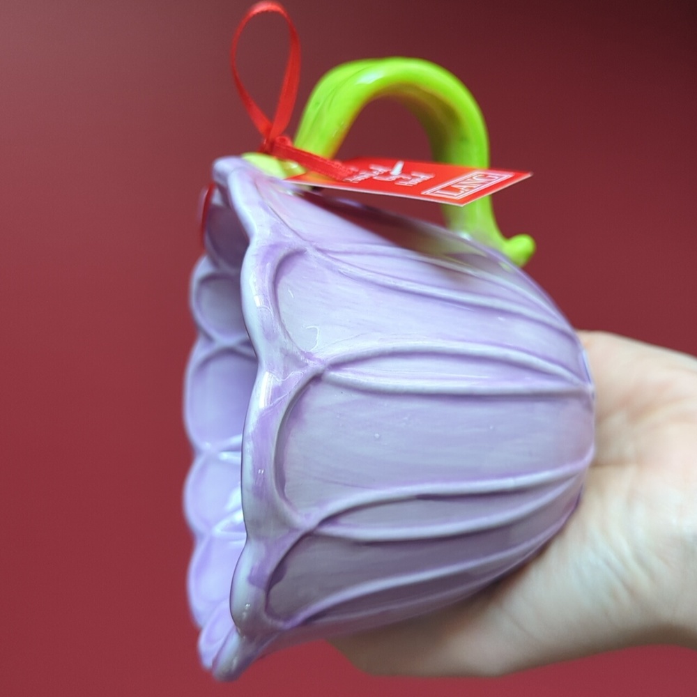 ❌SOLD❌Purple Daisy 🌼 Mug with Stem Handle by Lang, Hand Painted - Picture 2 of 6